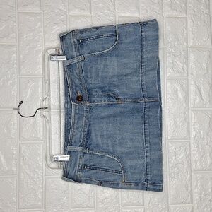 EXPRESS Y2K Micro Mini Denim Jean Skirt with Pockets